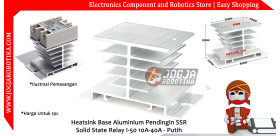 Heatsink Base Aluminium Pendingin SSR Solid State Relay I-50 10A-40A - Putih