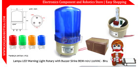 Lampu LED Warning Light Rotary with Buzzer Sirine BEM-1101J 220VAC - Biru