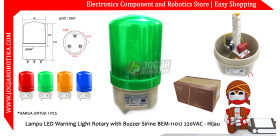 Lampu LED Warning Light Rotary with Buzzer Sirine BEM-1101J 220VAC - Hijau