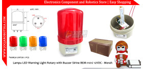 Lampu LED Warning Light Rotary with Buzzer Sirine BEM-1101J 12VDC - Merah