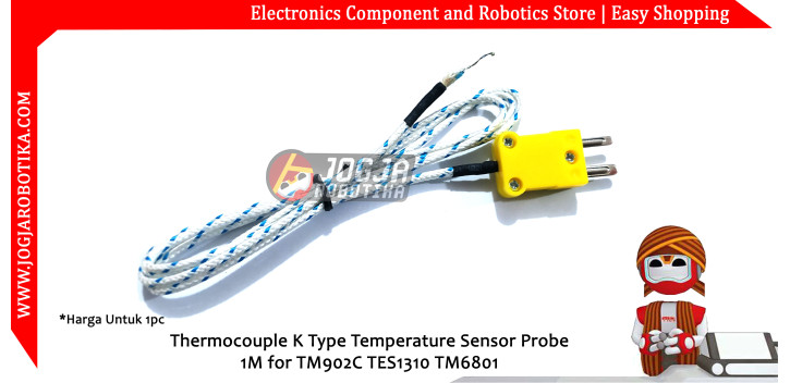 Thermocouple K Type Temperature Sensor Probe 1M for TM902C TES1310 TM6801