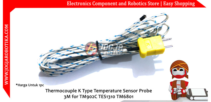 Thermocouple K Type Temperature Sensor Probe 3M for TM902C TES1310 TM6801