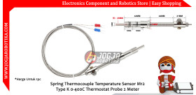 Compression Spring Thermocouple Temperature Sensor M12 Type K 0-400C Probe 2 Meter