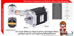 1.8° 112mm NEMA 34 2 Phase 8.5N M 4.9A Stepper Motor 34CS85FK-490 for CNC Engraving Milling Machine