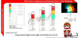 Lampu Menara Signal Tower Light LED with Buzzer 220V AC 3 Lampu
