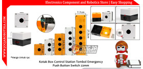 BX1-22 Kotak Box Control Station Tombol Emergency Push Button Switch 22mm - Putih