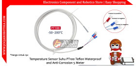 Temperature Sensor Suhu PT100 Teflon Waterproof and Anti-Corrosion 5 Meter