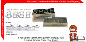 4 Digit Seven Segment Jam 0.56 Inch SR830563G Hijau 7 Segmen Common Anoda (Pure Green)