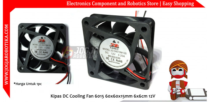 Kipas DC Cooling Fan 6015 60x60x15mm 6x6cm 12V