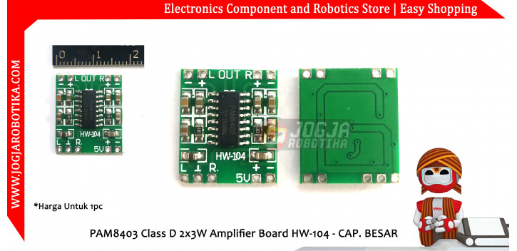 PAM8403 Class D 2x3W Amplifier Board HW-104 - CAP. BESAR