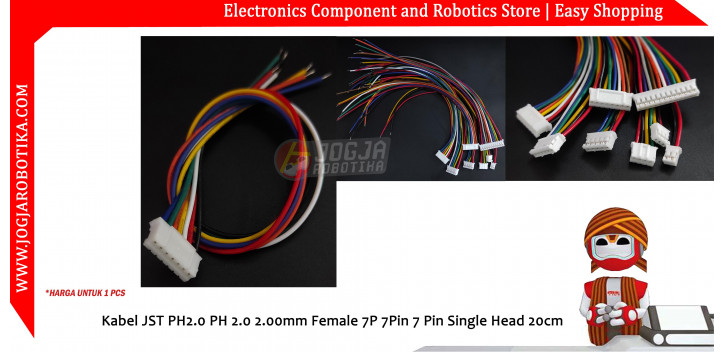 Kabel JST PH2.0 PH 2.0 2.00mm Female 7P 7Pin 7 Pin Single Head 20cm