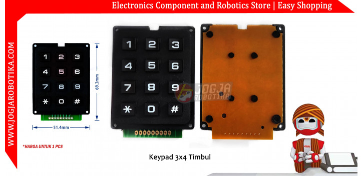 Keypad 3x4 Tebal