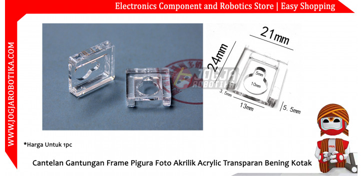 Cantelan Gantungan Frame Pigura Foto Akrilik Acrylic Transparan Bening Kotak