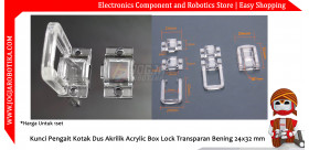 Kunci Pengait Kotak Dus Akrilik Acrylic Box Lock Transparan Bening 24x32 mm