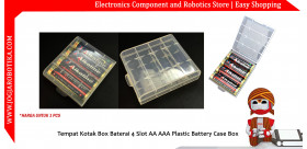 Tempat Kotak Box Baterai 4 Slot AA AAA Plastic Battery Case Box