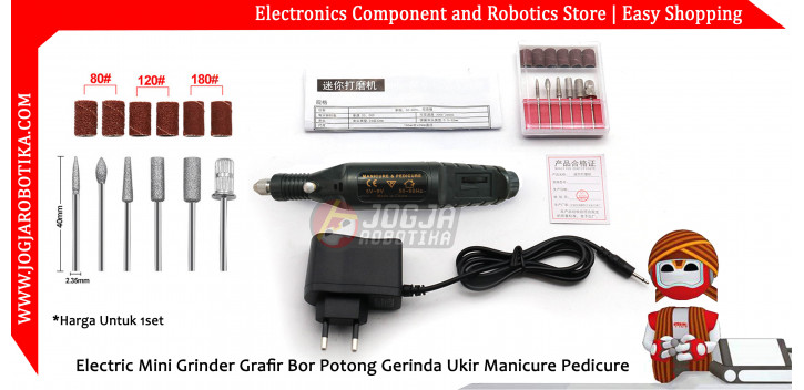 Electric Mini Grinder Grafir Bor Potong Gerinda Ukir Manicure Pedicure