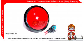 Tombol Acara Kuis Round Illuminated Push Button With LED 60mm-Red