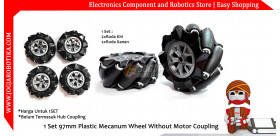 1 Set 97mm Plastic Mecanum Wheel Without Motor Coupling