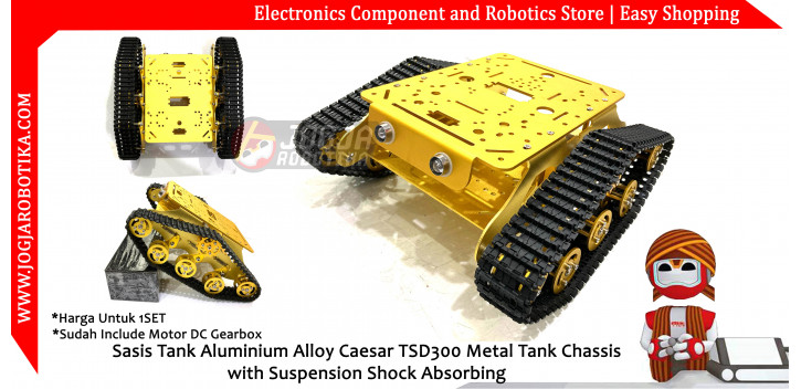 Sasis Tank Aluminium Alloy Caesar TSD300 Metal Tank Chassis with Suspension Shock Absorbing