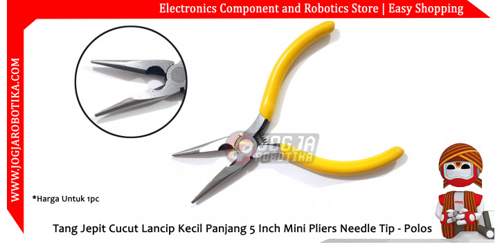 Tang Jepit Cucut Lancip Kecil Panjang 5 Inch Mini Pliers Needle Tip - Polos