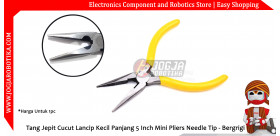 Tang Jepit Cucut Lancip Kecil Panjang 5 Inch Mini Pliers Needle Tip - Bergrigi