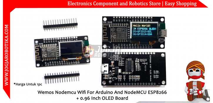 Wemos Nodemcu Wifi For Arduino And NodeMCU ESP8266 + 0.96 Inch OLED Board