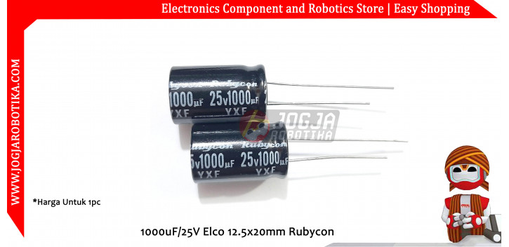 1000uF/25V Elco 12.5x20mm Rubycon