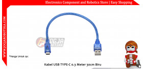 Kabel USB TYPE-C 0.3 Meter 30cm Biru