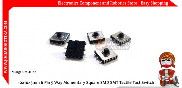 10x10x9mm 6 Pin 5 Way Momentary Square SMD SMT Tactile Tact Switch