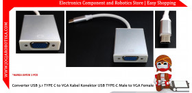 Converter USB 3.1 TYPE C to VGA Kabel Konektor USB TYPE-C Male to VGA Female