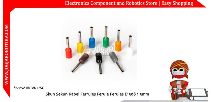 Skun Sekun Kabel Ferrules Ferule Ferules E1508 1.5mm - Biru