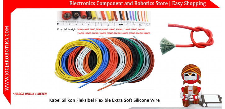 Kabel Silikon Fleksibel 20 AWG Flexible Silicone Wire AWG 20 - HITAM