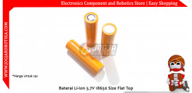 Baterai Li-Ion 3.7V 18650 Size Flat Top