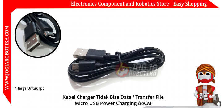 Kabel Charger Tidak Bisa Data / Transfer File Micro USB Power Charging 80CM