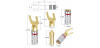 Nakamichi Banana Speaker Connector U Fork Y Splade Copper Gold Plated 1 Set Konektor Kabel Power Amplifier