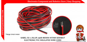 KABEL ISI 2 JALUR 22AWG 2468 22 AWG MERAH HITAM SERABUT ELECTRONIC PVC INSULATED WIRE CORD