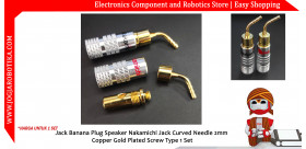 Jack Banana Plug Speaker Nakamichi Jack Curved Needle 2mm Copper Gold Plated Screw Type 1 Set