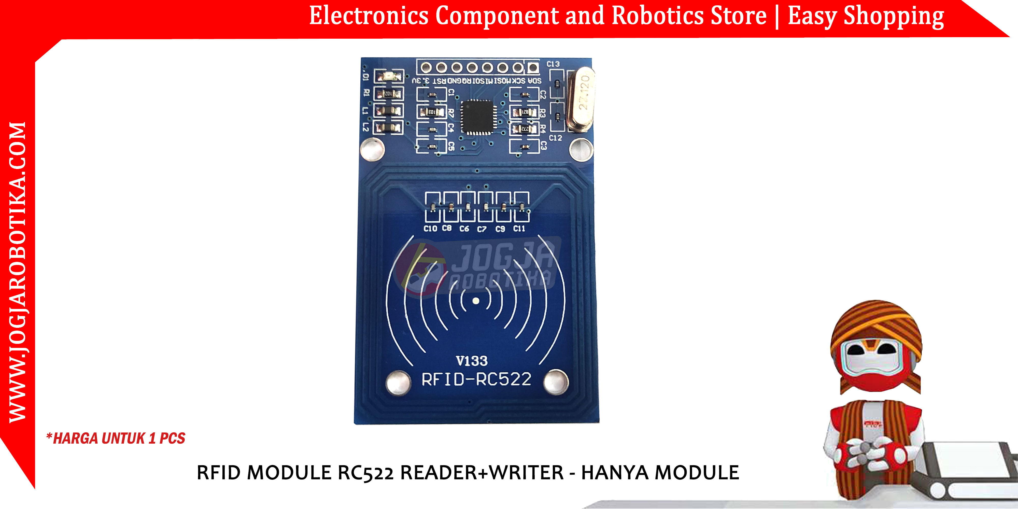 RFID MODULE RC522 READER+WRITER - HANYA MODULE