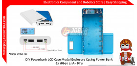 DIY Powerbank LCD Case Modul Enclosure Casing Power Bank 8x 18650 2.1A - Biru