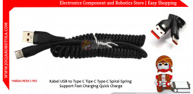 Kabel USB to Type C Tipe C Type-C Spiral Spring Support Fast Charging Quick Charge