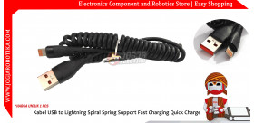Kabel USB to Lightning Spiral Spring Support Fast Charging Quick Charge