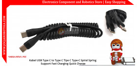 Kabel USB Type C to Type C Tipe C Type-C Spiral Spring Support Fast Charging Quick Charge