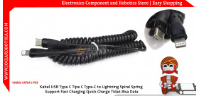 Kabel USB Type C Tipe C Type-C to Lightning Spiral Spring Support Fast Charging Quick Charge Tidak Bisa Data