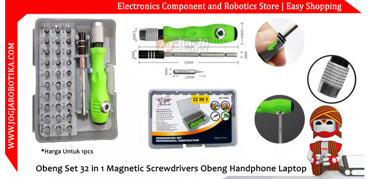 Obeng Set 32 in 1 Magnetic Screwdrivers Obeng Handphone Laptop