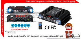 Audio Music Amplifier HiFi Bluetooth 5.0 Stereo 4 Channel BT-998
