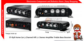 ST-838 Home Car 3 Channel Hifi 2.1 Stereo Amplifier Treble Bass Booster