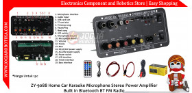 ZY-9088 Home Car Karaoke Microphone Stereo Power Amplifier Built In Bluetooth BT FM Radio