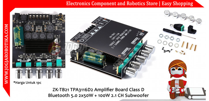 ZK-TB21 TPA3116D2 Amplifier Board Class D Bluetooth 5.0 2x50W + 100W 2.1 CH Subwoofer