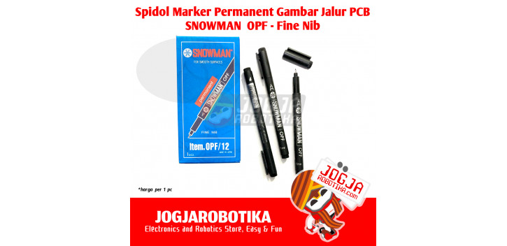 Spidol Marker Permanent Snowman Gambar Jalur PCB - HITAM - OPF Fine Nib