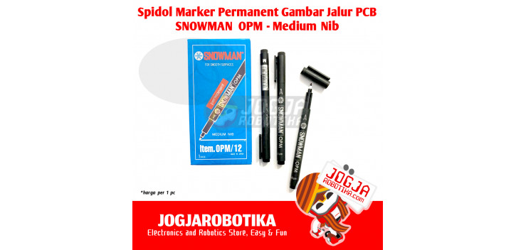 Spidol Marker Permanent Snowman Gambar Jalur PCB - HITAM - OPM Medium Nib